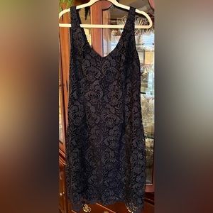 Ralph Lauren Navy Lace Cocktail Dress Size 16